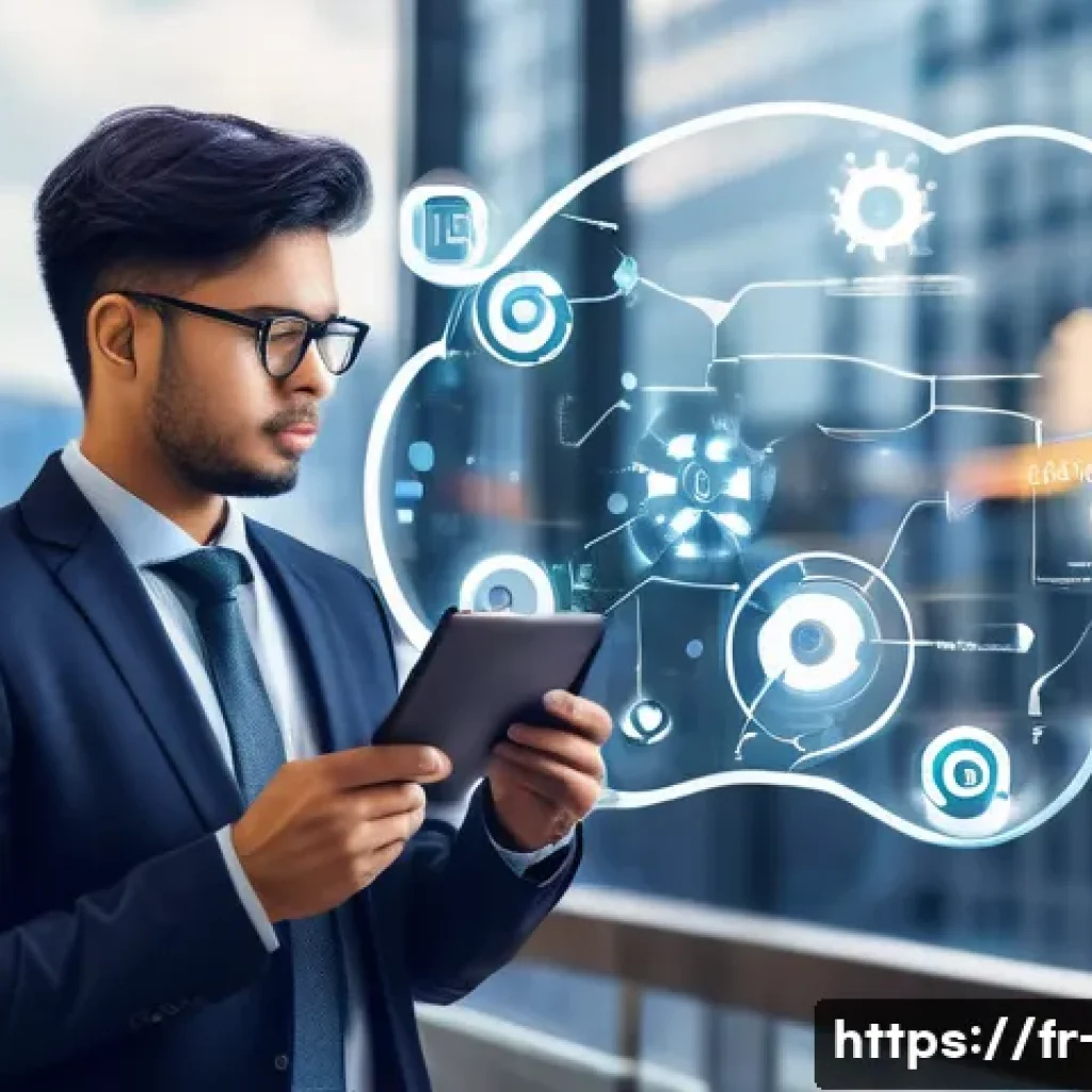 PM 인터뷰 준비를 위한 사례 질문 - **Prompt:** A diverse Product Manager, wearing smart casual business attire, is depicted as a keen d...