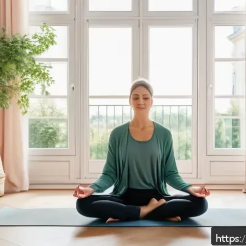 Home 30 PM을 위한 스트레스 관리 방법 - A serene morning scene in a modern French apartment bedroom, soft natural light streaming through la...